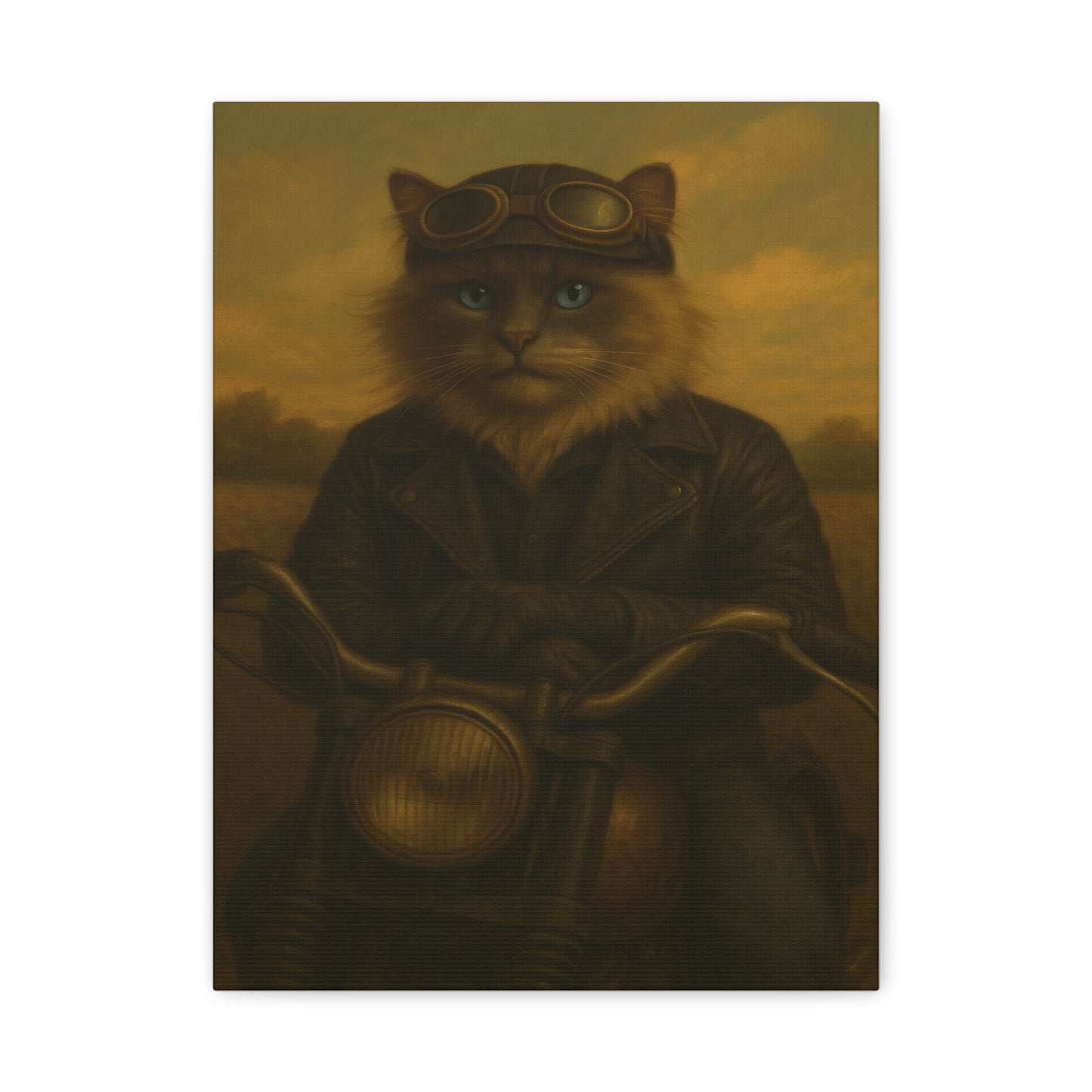 Vintage Ragdoll Cat Canvas Print - The Biker
