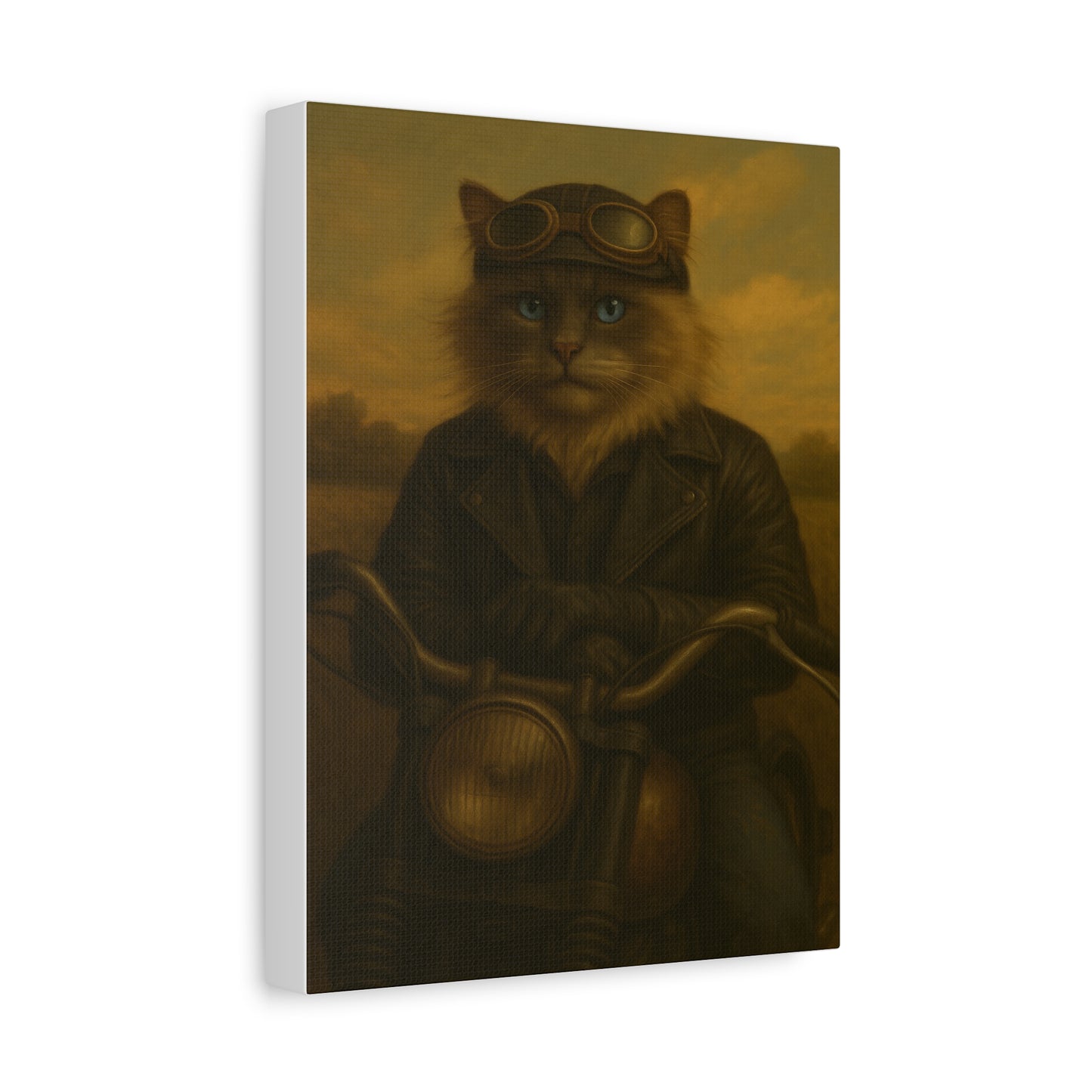 Vintage Ragdoll Cat Canvas Print - The Biker