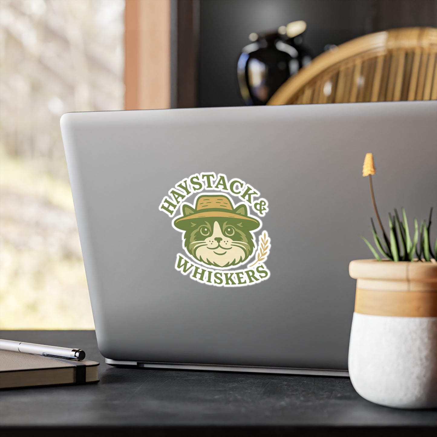 Whimsical Cat Vinyl Decal for Home Decor, Stickers for Cat Lovers, Laptop Decals, Wall Art, Unique Gift Idea