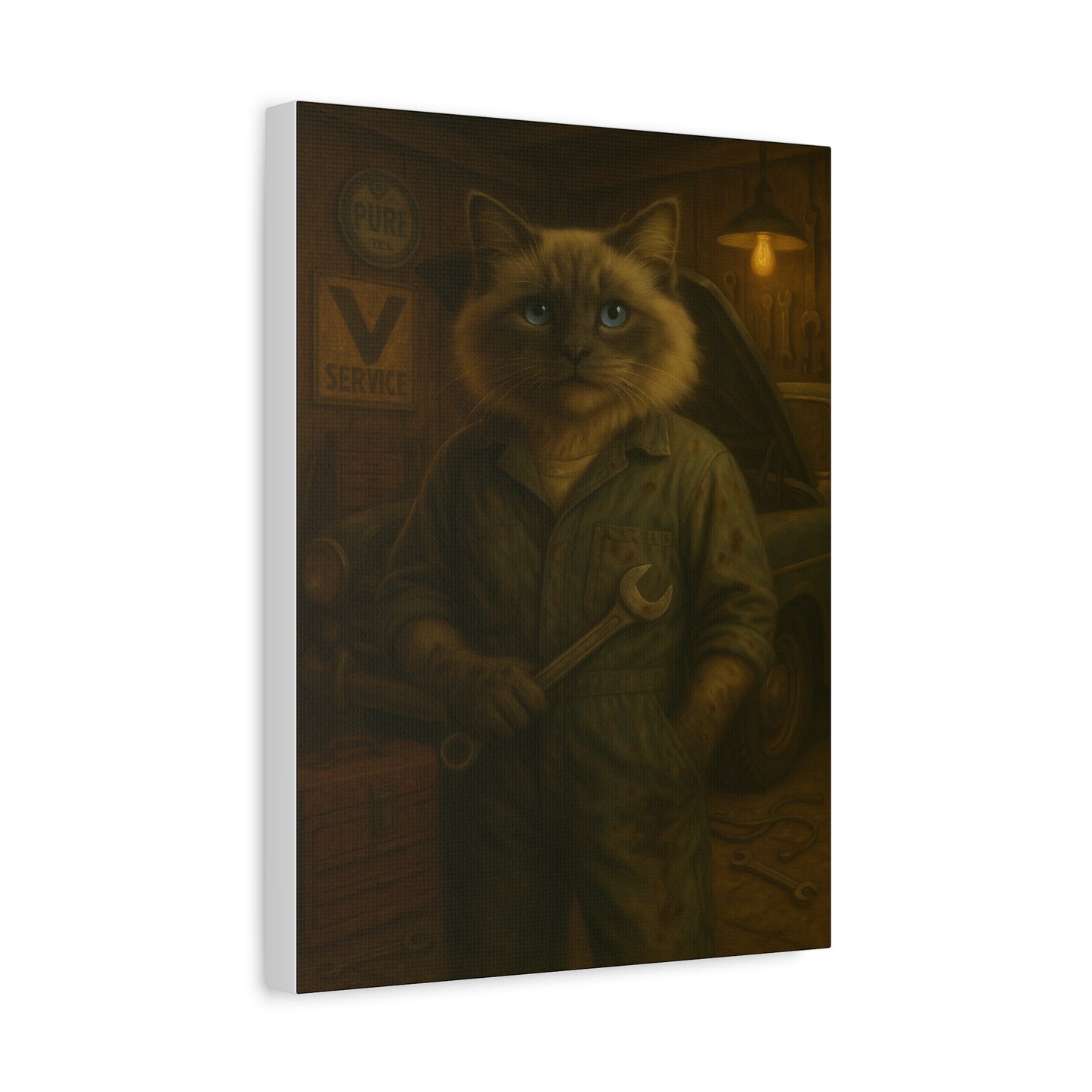 Vintage Ragdoll Cat Canvas Print - The Grease Monkey