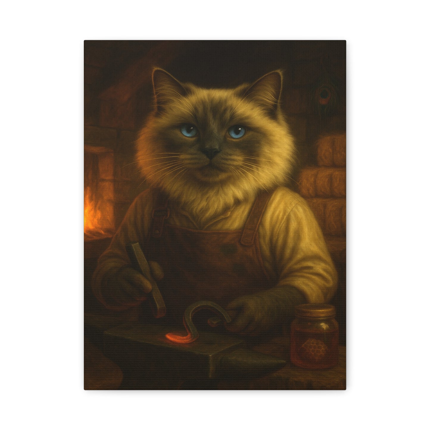 Vintage Ragdoll Cat Canvas Print - The Blacksmith