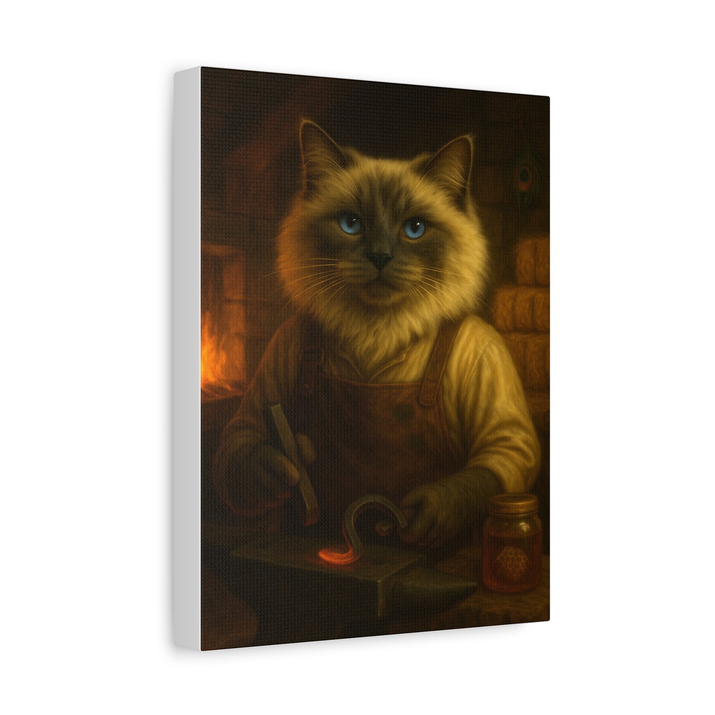 Vintage Ragdoll Cat Canvas Print - The Blacksmith