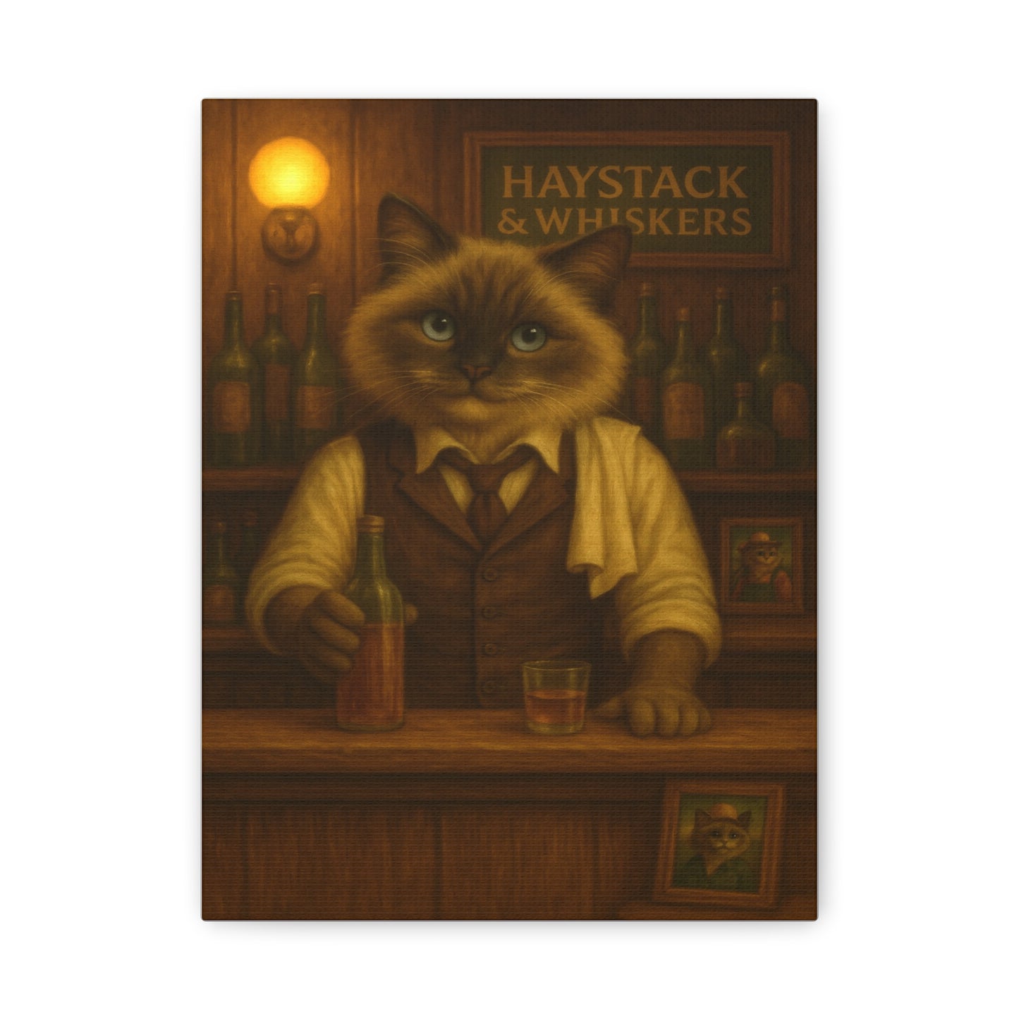 Vintage Ragdoll Cat Canvas Print - The Bartender