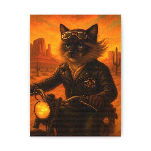 Vintage Ragdoll Cat Canvas Print - The Sunset Biker