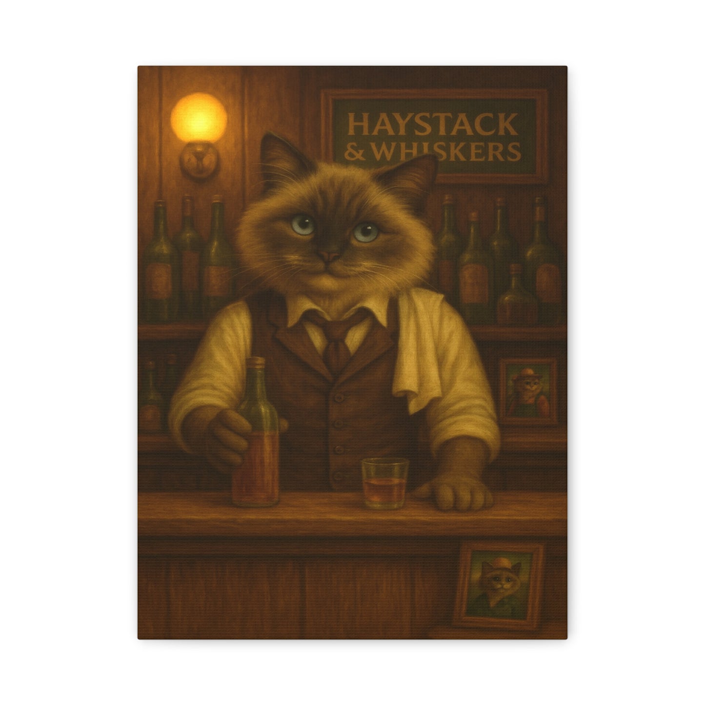 Vintage Ragdoll Cat Canvas Print - The Bartender