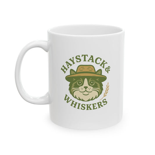 Whiskey Lover's Ceramic Mug - Haysack & Whiskers Design (11oz/15oz)