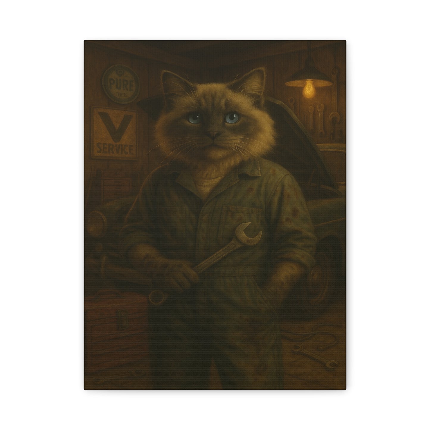 Vintage Ragdoll Cat Canvas Print - The Grease Monkey