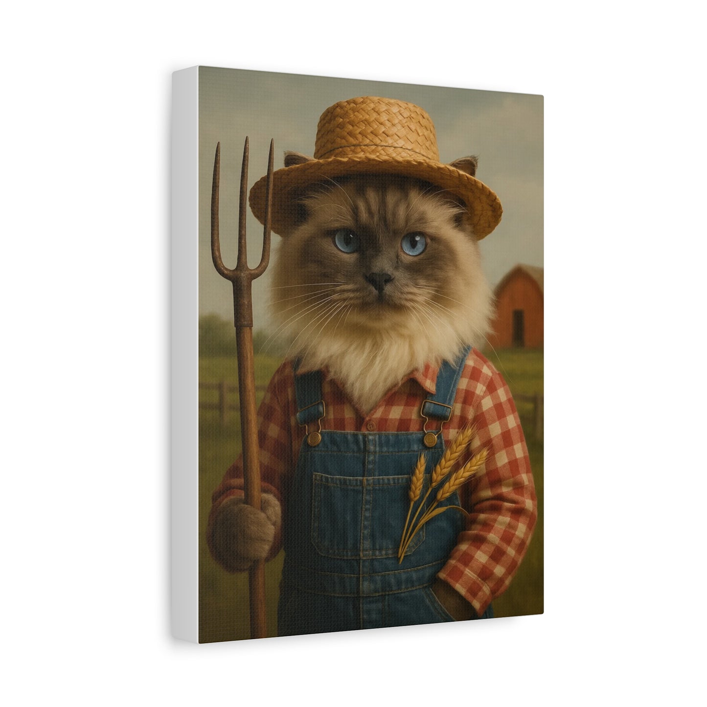 Vintage Ragdoll Cat Canvas Print - The Farmer