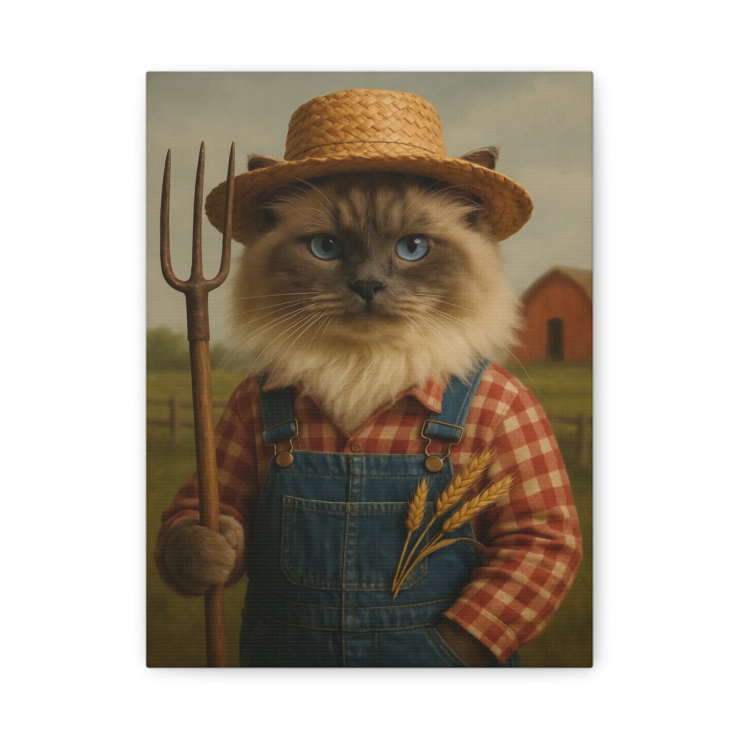 Vintage Ragdoll Cat Canvas Print - The Farmer
