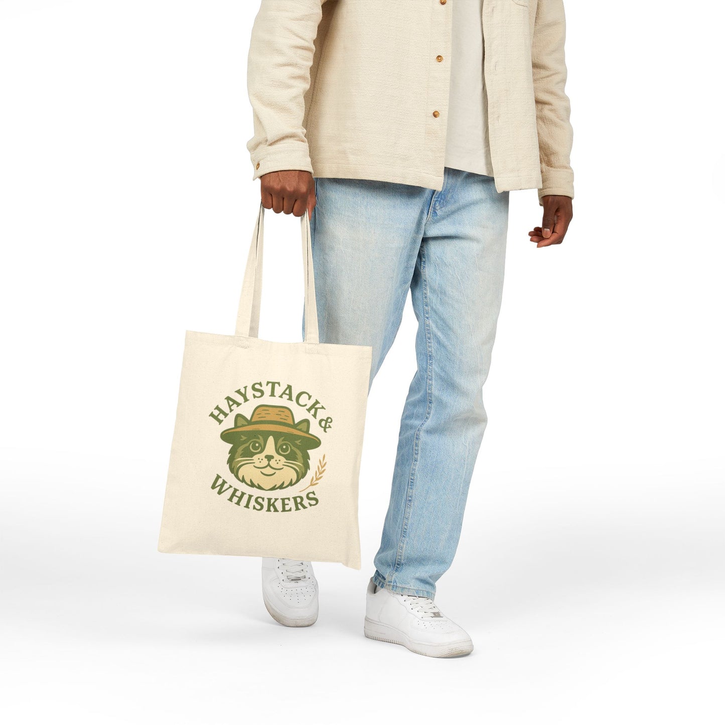 Whimsical Cat Tote Bag for Animal Lovers, Eco-Friendly Shopping Bag, Gift for Cat Owners