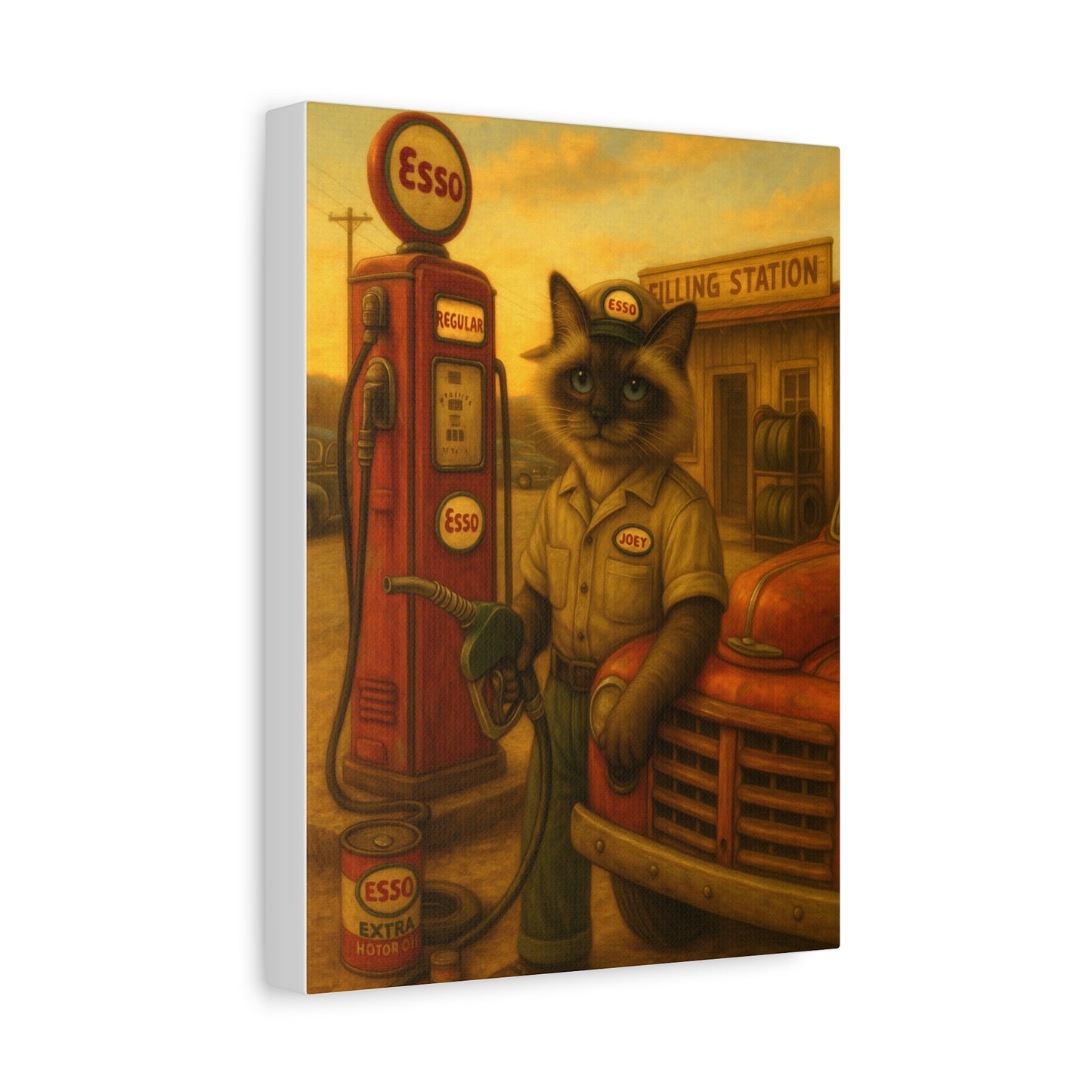 Vintage Ragdoll Cat Canvas Print - The Service Station