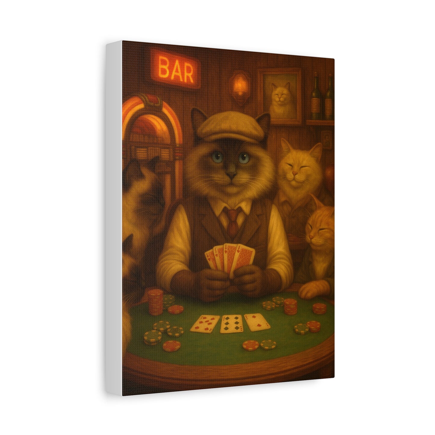 Vintage Ragdoll Cat Canvas Print - The Poker Dealer