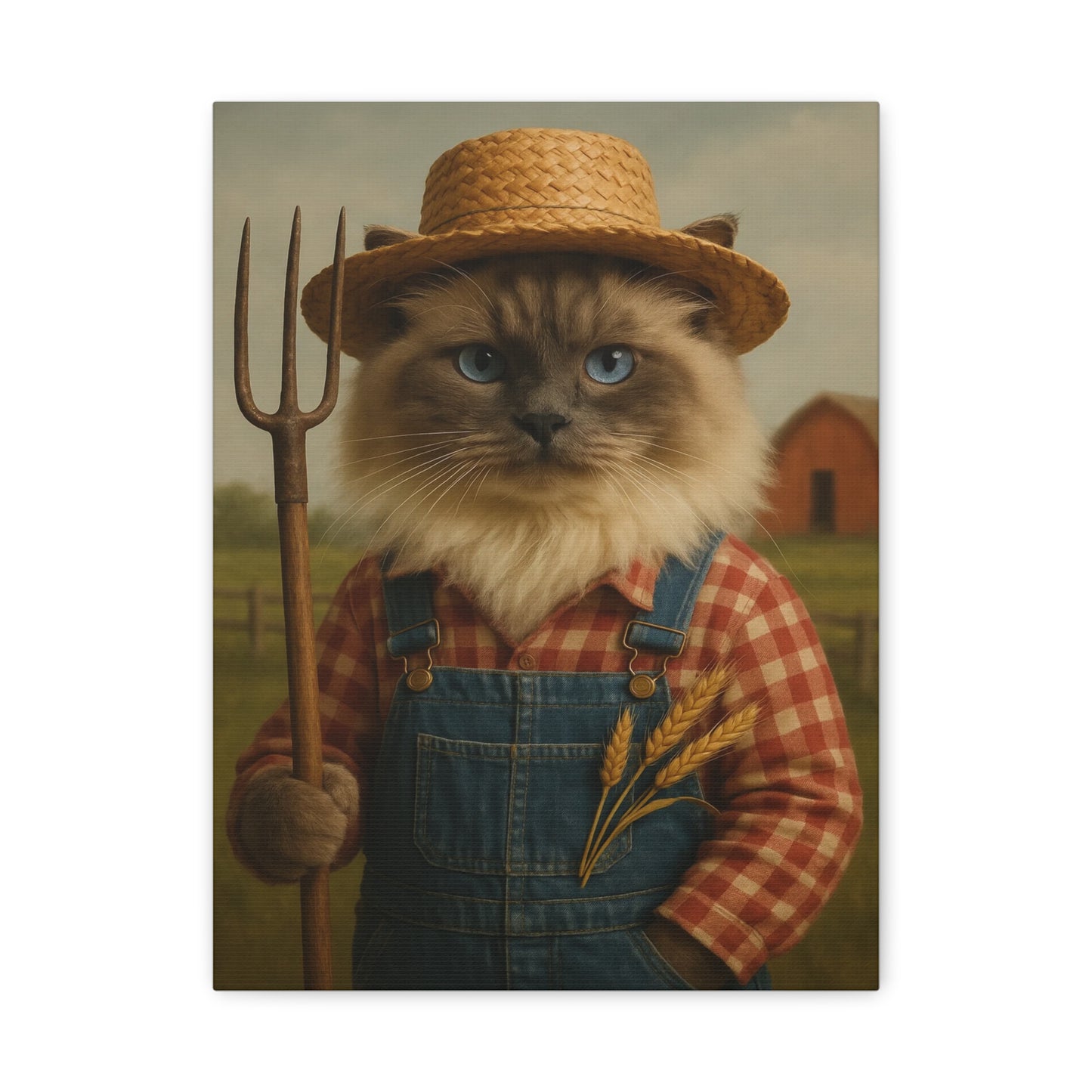 Vintage Ragdoll Cat Canvas Print - The Farmer