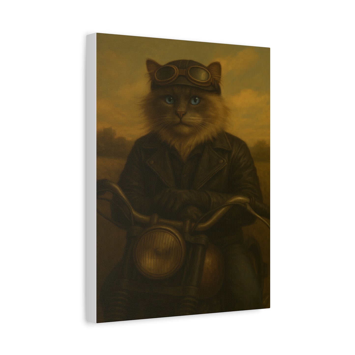 Vintage Ragdoll Cat Canvas Print - The Biker