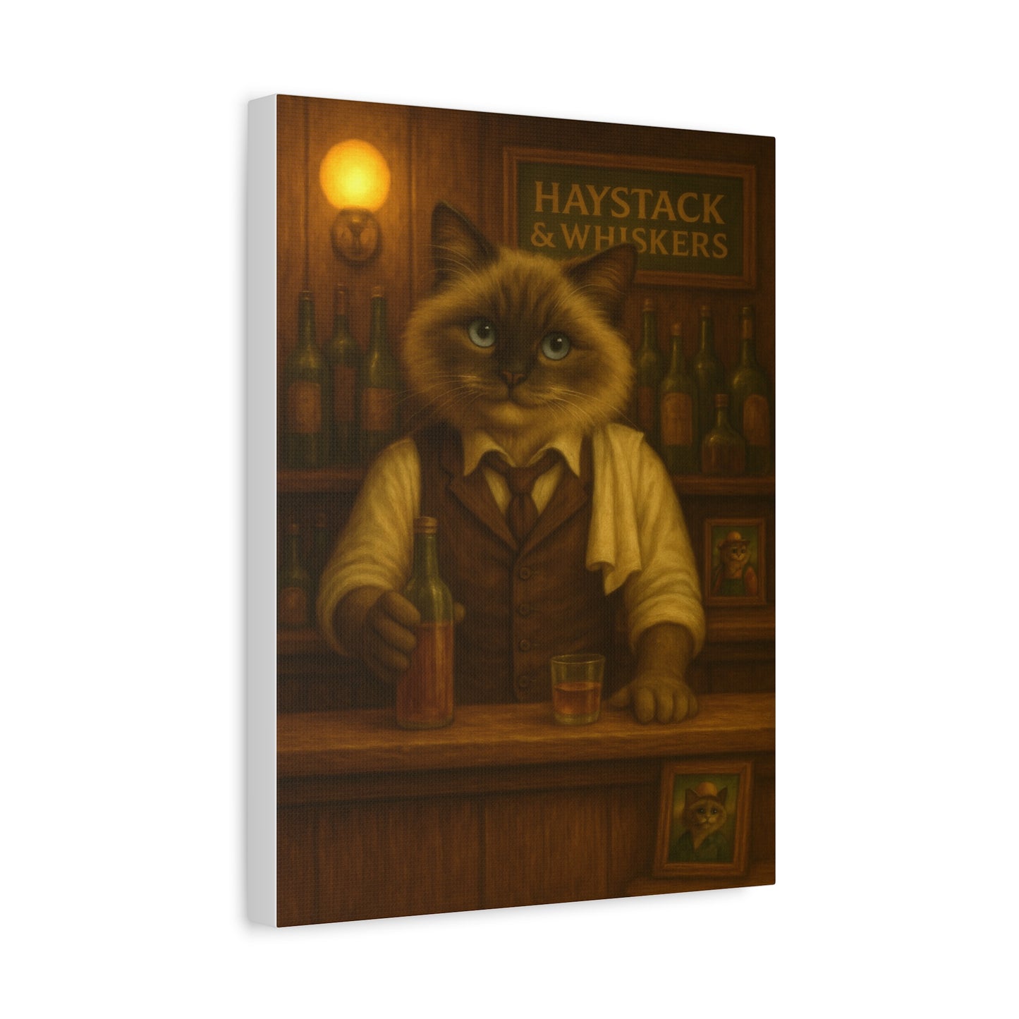Vintage Ragdoll Cat Canvas Print - The Bartender