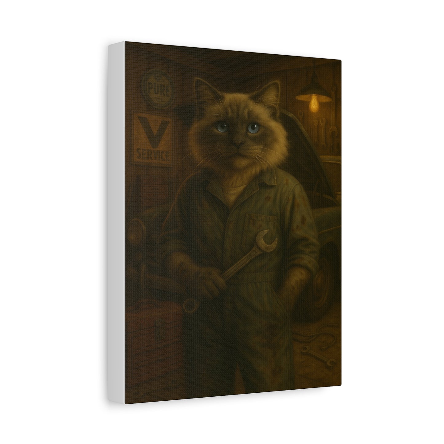 Vintage Ragdoll Cat Canvas Print - The Grease Monkey