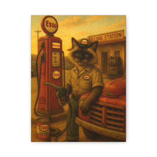 Vintage Ragdoll Cat Canvas Print - The Service Station