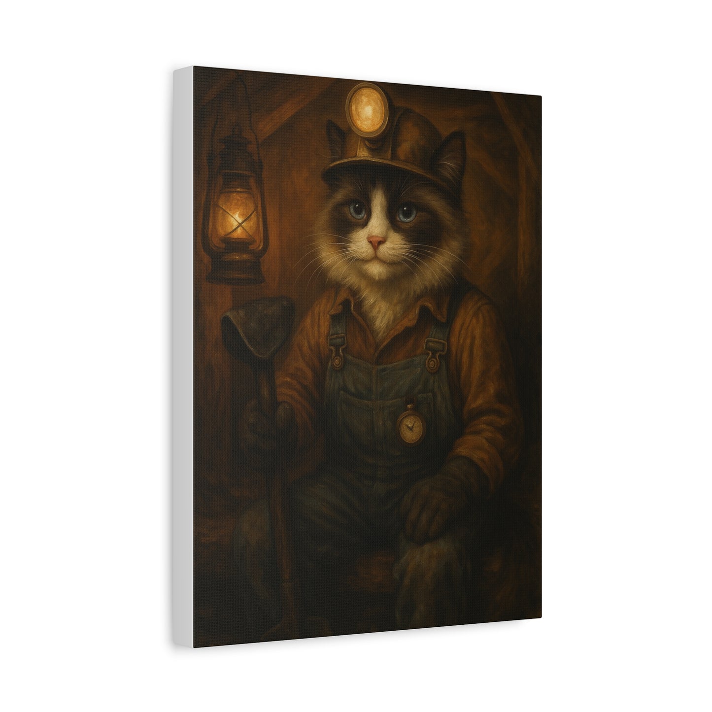 Vintage Ragdoll Cat Canvas Print - The Coal Miner