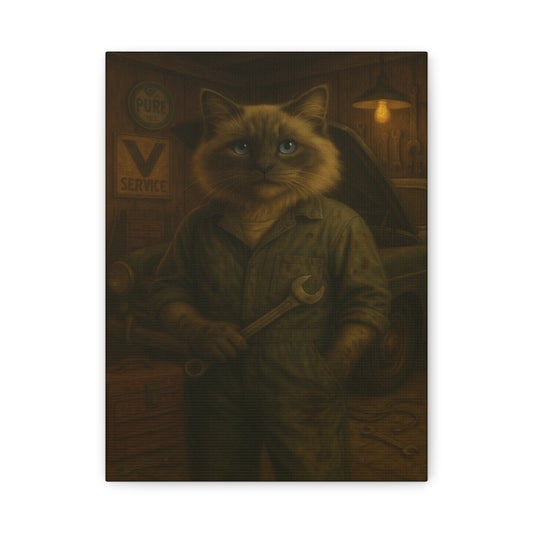 Vintage Ragdoll Cat Canvas Print - The Grease Monkey