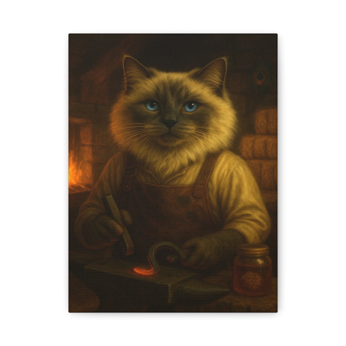 Vintage Ragdoll Cat Canvas Print - The Blacksmith