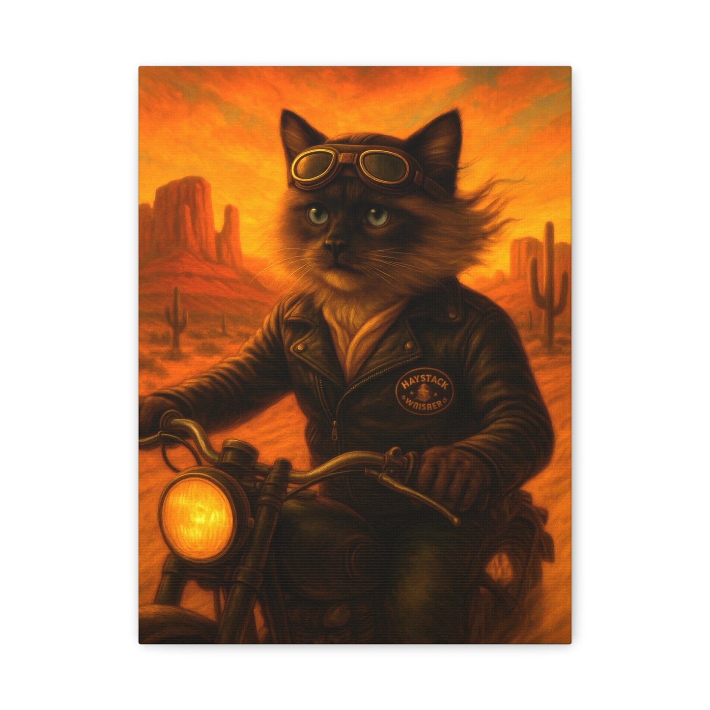 Vintage Ragdoll Cat Canvas Print - The Sunset Biker