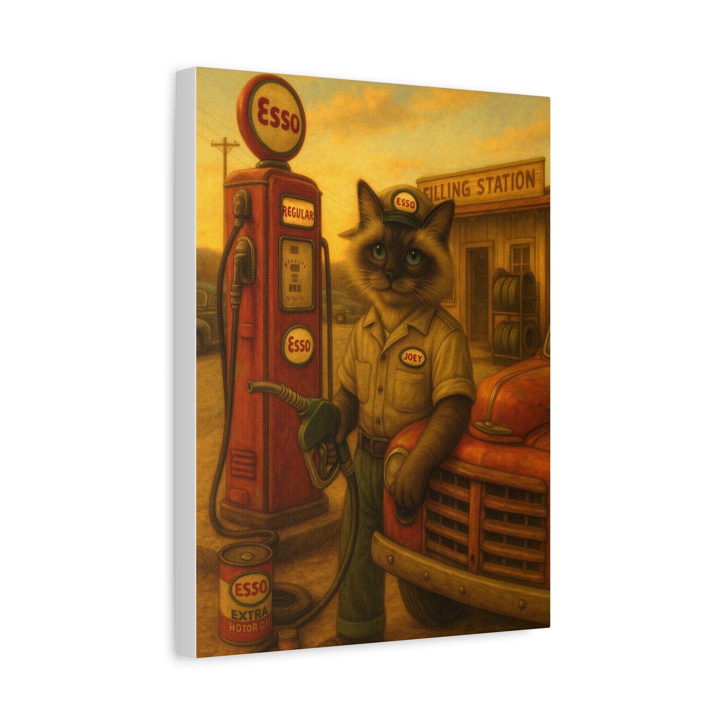 Vintage Ragdoll Cat Canvas Print - The Service Station