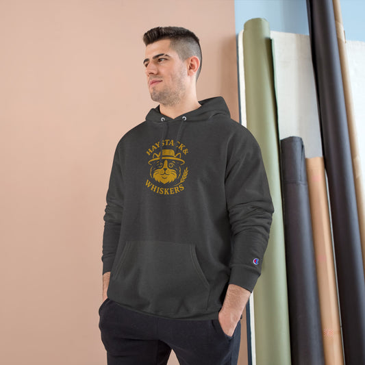Haystack & Whiskers Champion Hoodie - Cozy Graphic Sweatshirt for Animal Lovers