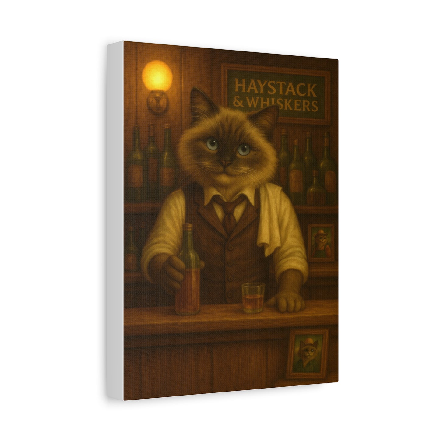 Vintage Ragdoll Cat Canvas Print - The Bartender