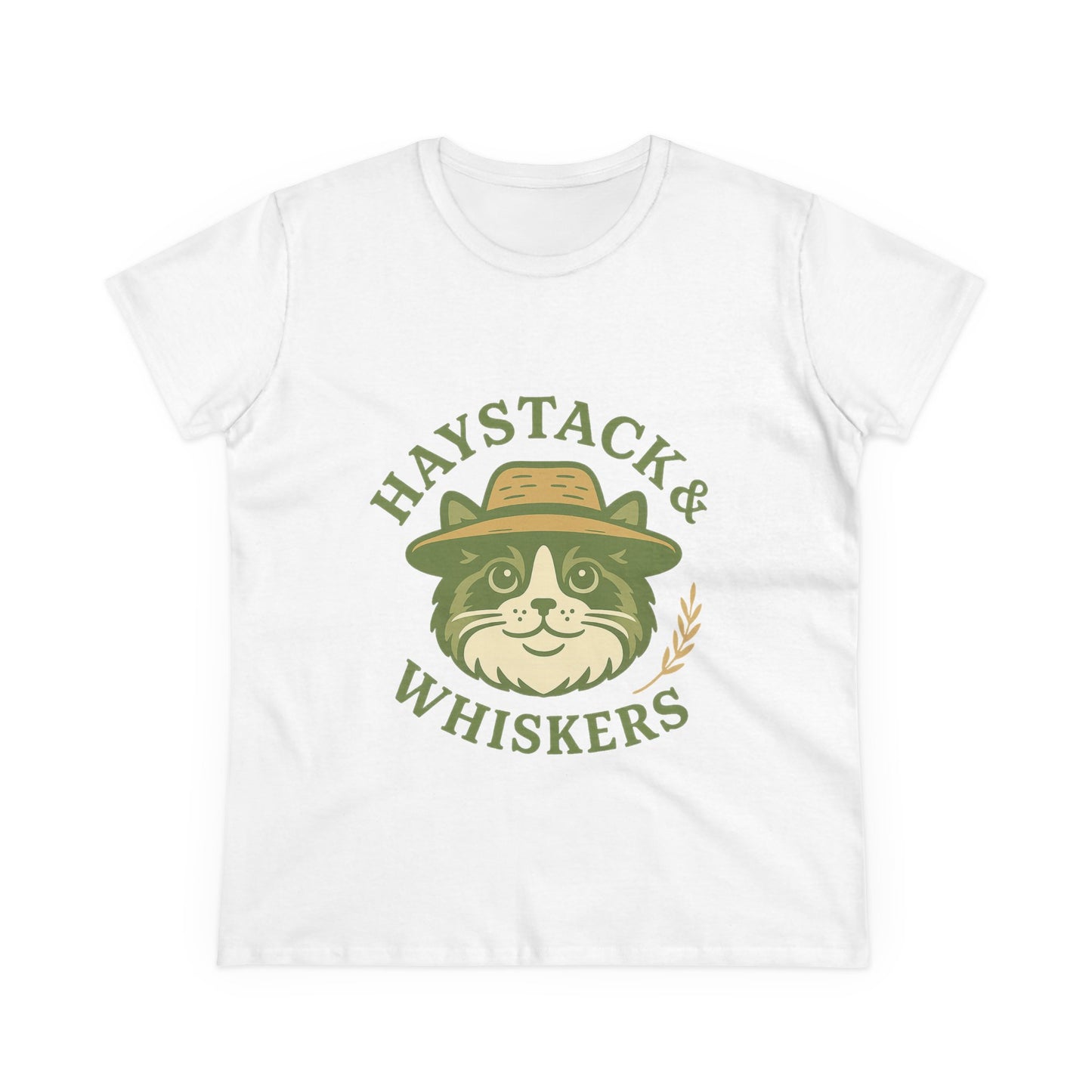 Haystack & Whiskers Women's Cotton Logo Tee - Ragdoll Cat T-Shirt for Cat Lovers