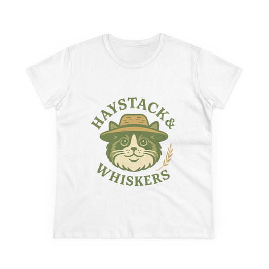 Haystack & Whiskers Women's Cotton Logo Tee - Ragdoll Cat T-Shirt for Cat Lovers