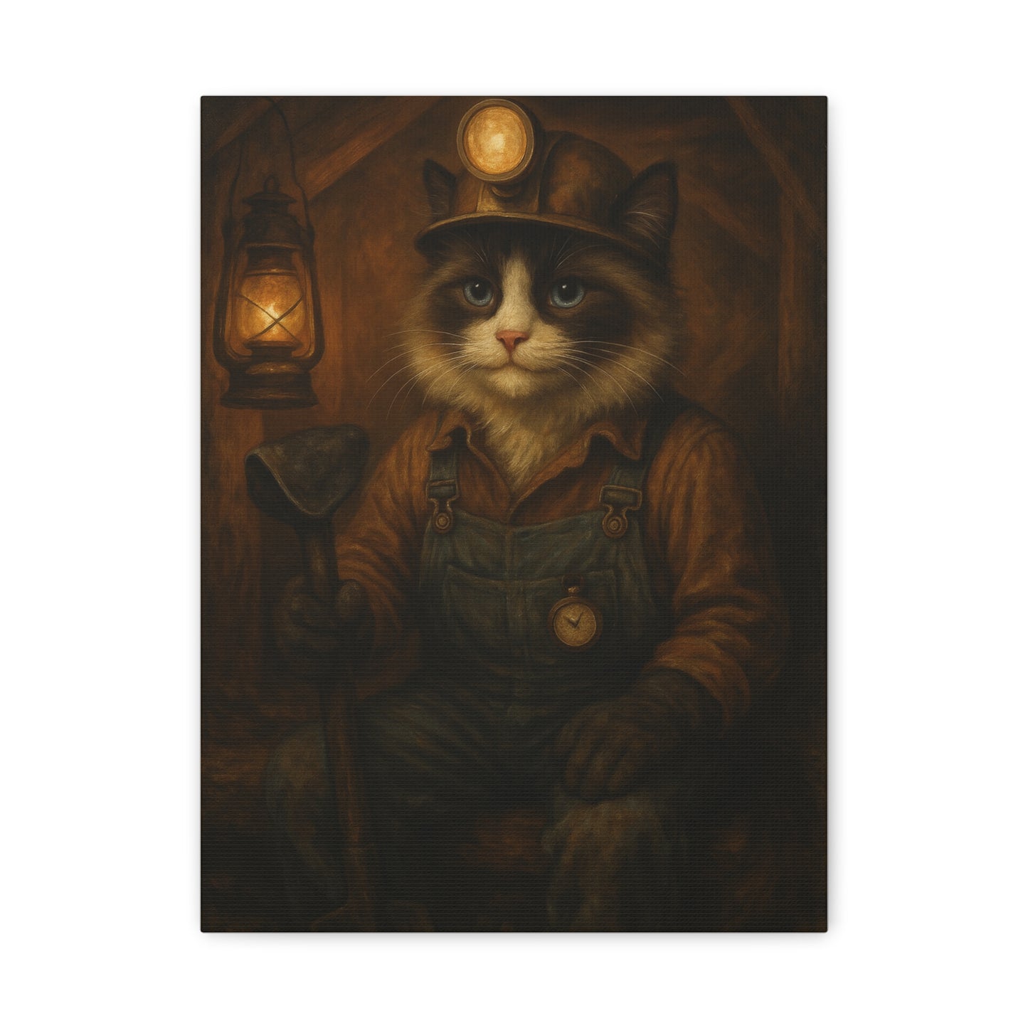 Vintage Ragdoll Cat Canvas Print - The Coal Miner