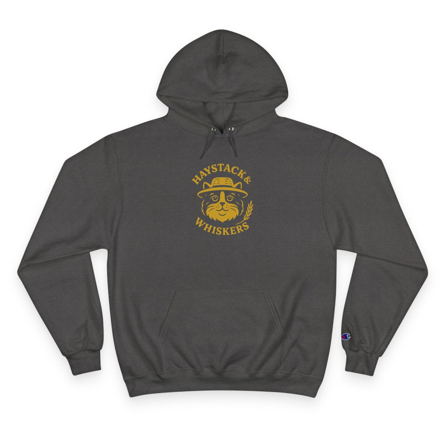 Haystack & Whiskers Champion Hoodie - Cozy Graphic Sweatshirt for Animal Lovers