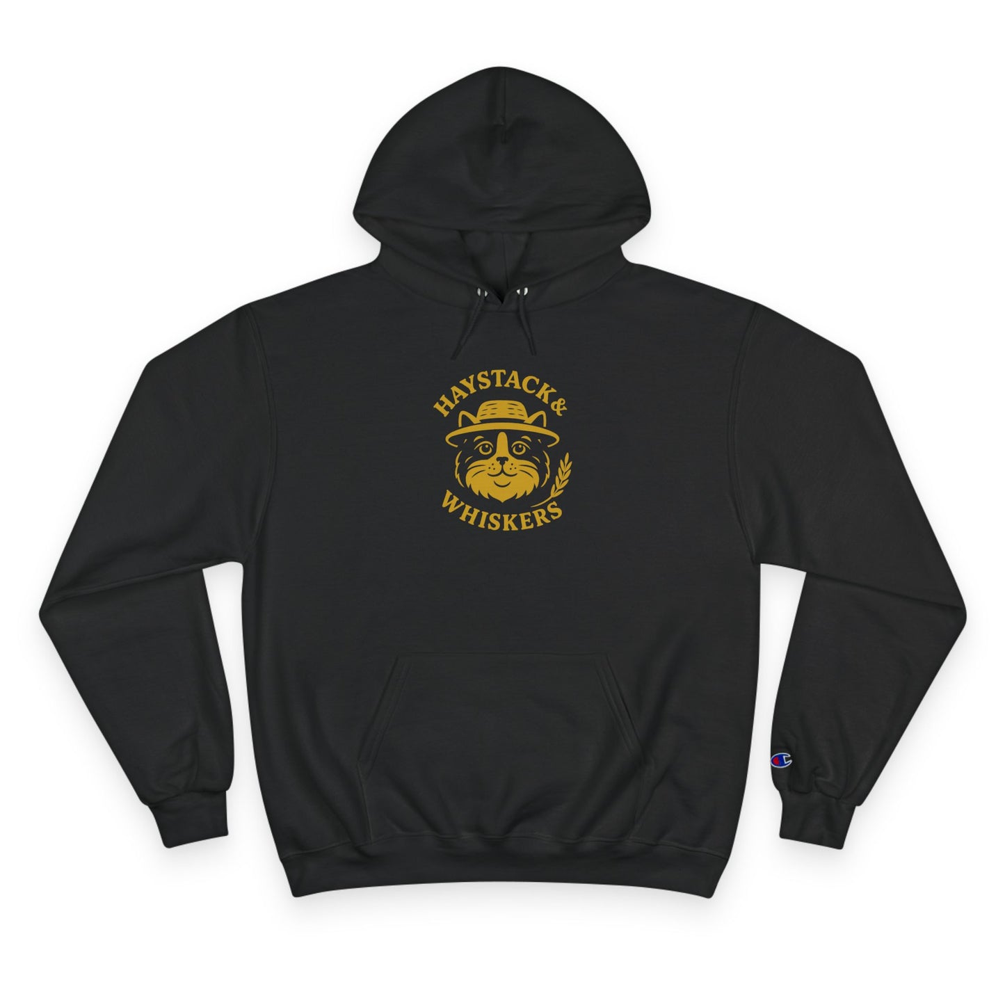 Haystack & Whiskers Champion Hoodie - Cozy Graphic Sweatshirt for Animal Lovers