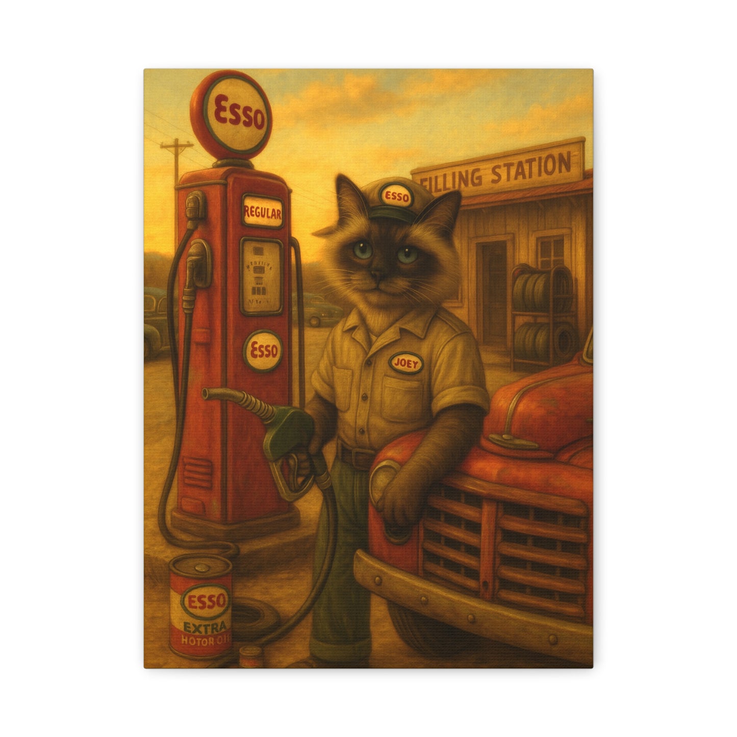 Vintage Ragdoll Cat Canvas Print - The Service Station