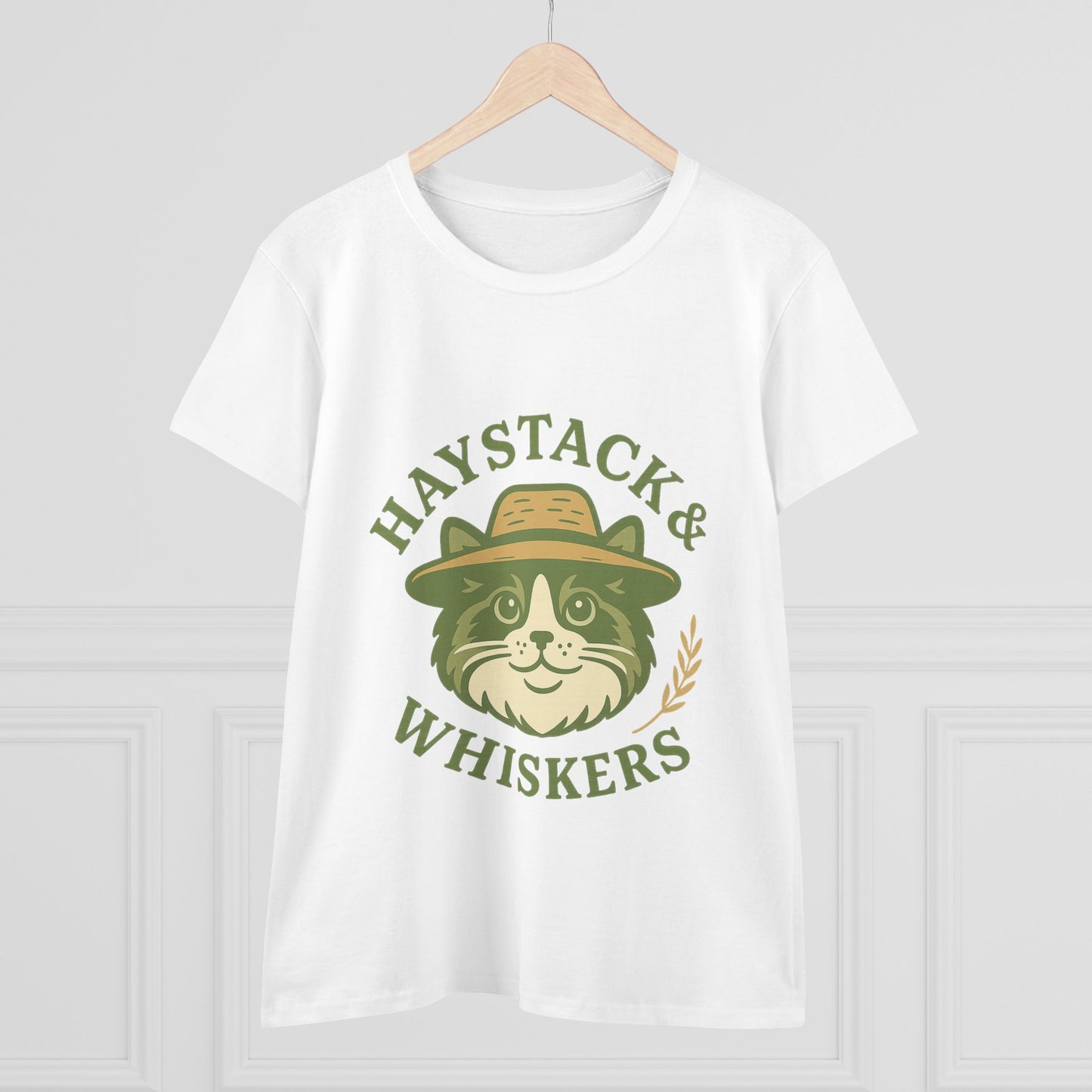 Haystack & Whiskers Women's Cotton Logo Tee - Ragdoll Cat T-Shirt for Cat Lovers